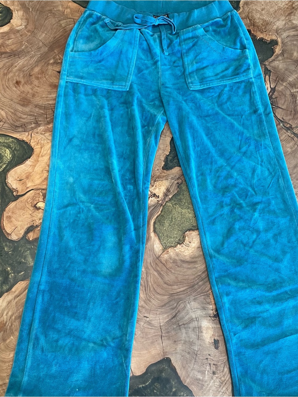 Women’s Teal Velour Drawstring Pants